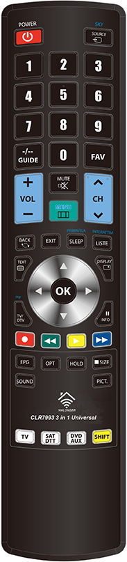 CLR7993-E3 pre-programmed remote control