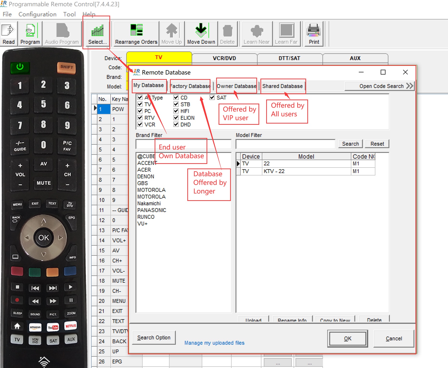 V7 software Database Management